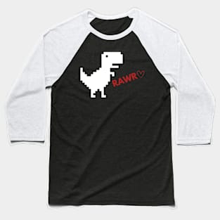 Rawr Dinosaur Happy Valentines Day - Game Pixel Dinosaur Baseball T-Shirt